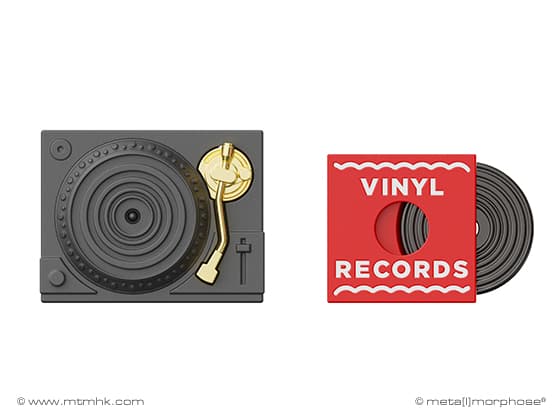Insignă Fashion Record Player & Vinyl Record - Window Box image